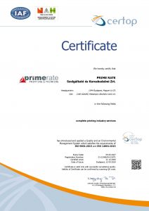 ISO 9001:2015 és 14001:2015 quality management and environmental management system